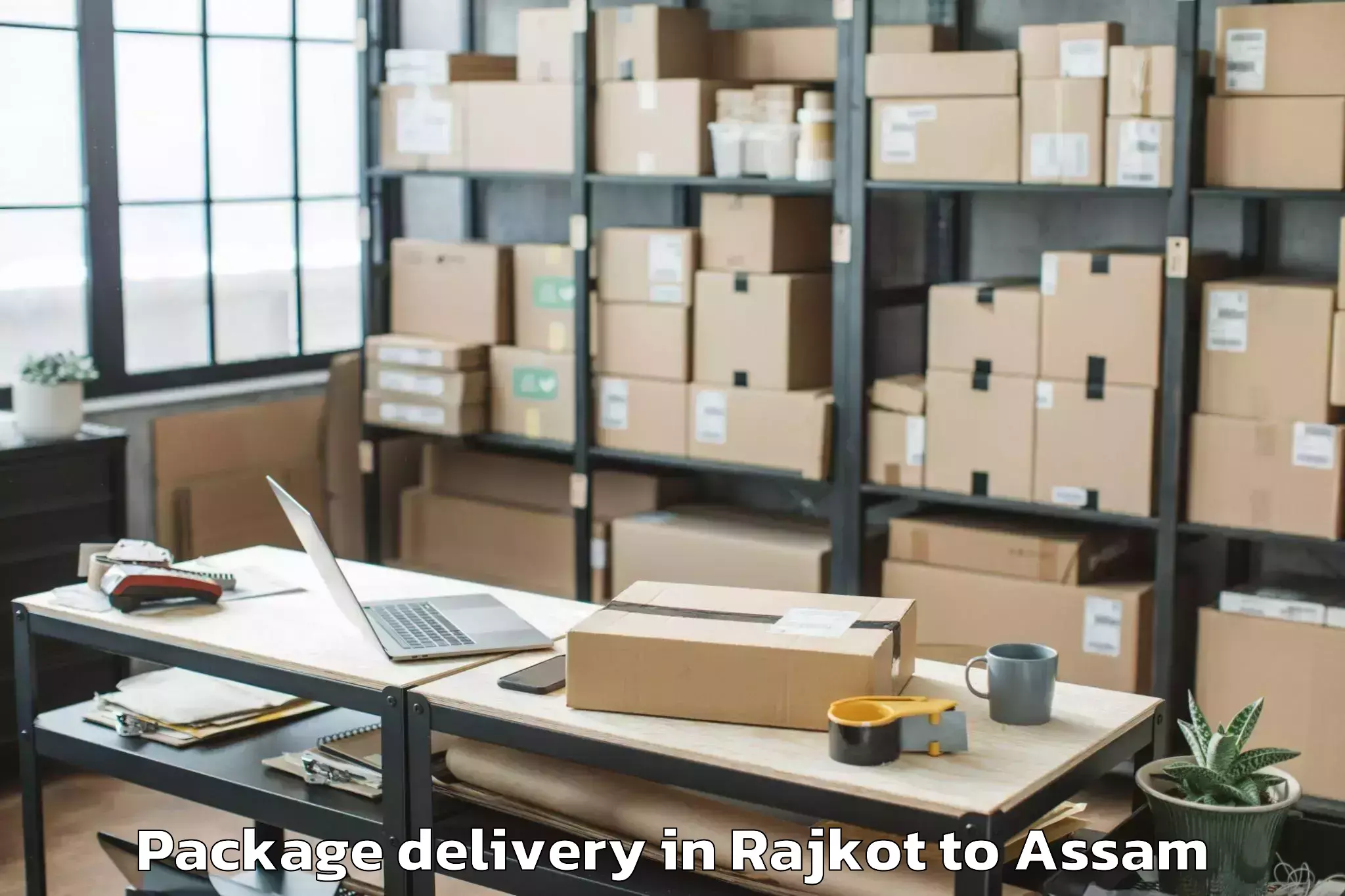 Top Rajkot to Sorbhog Package Delivery Available